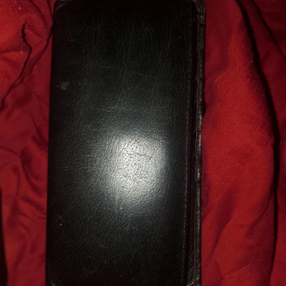 Black leather Checkbook Wallet
